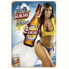 Beer Pinup Girl Creativity Metal Tin Sign Vintage Poster Wall Art for Man Cave G
