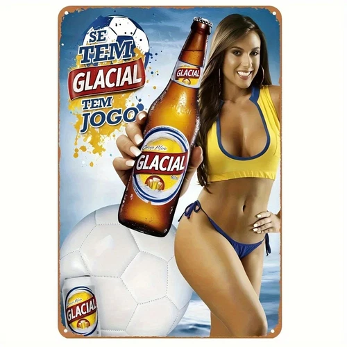 Beer Pinup Girl Creativity Metal Tin Sign Vintage Poster Wall Art for Man Cave G