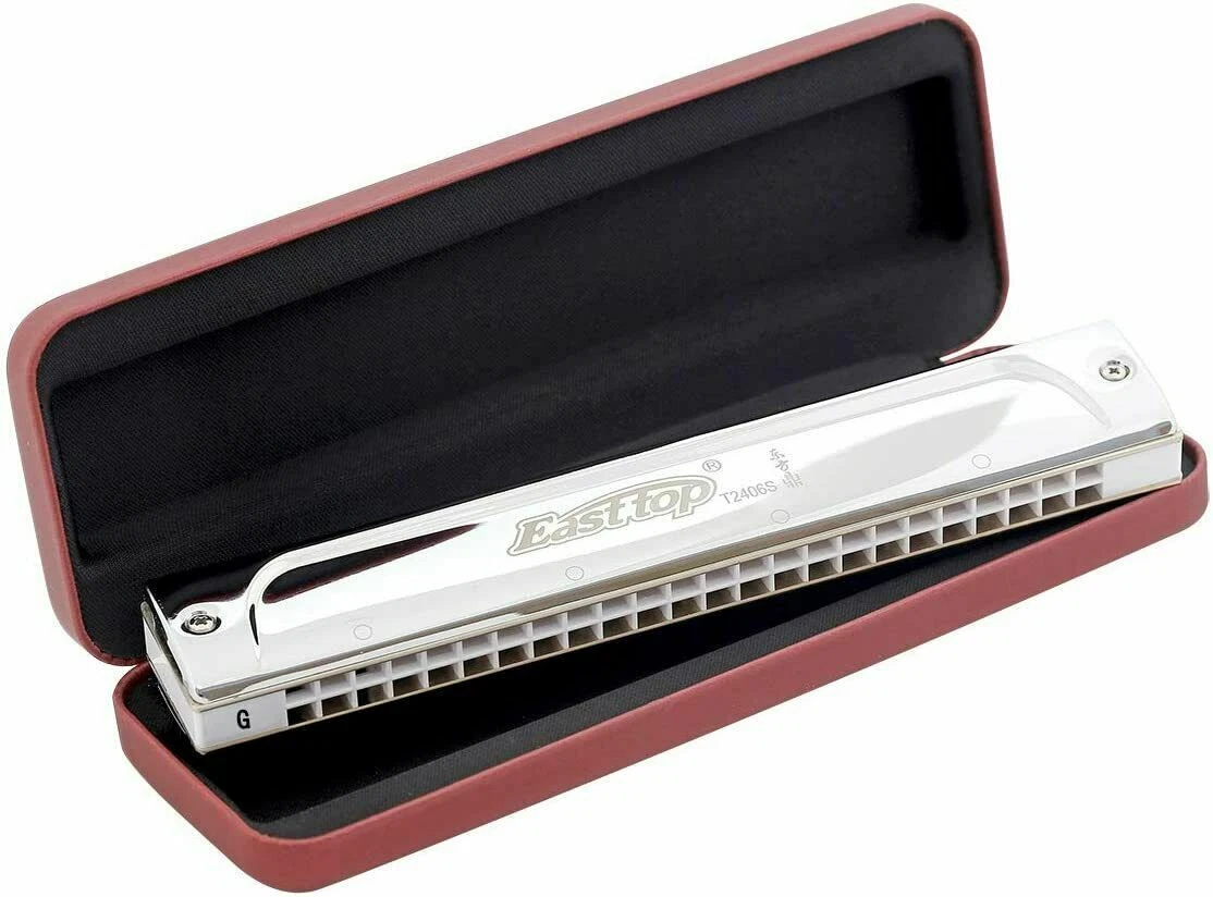 Easttop 24Holes Professional Tremolo Harmonica Key of G harmonica Mouth  Organ