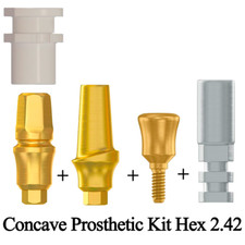 1x Kit de prótesis cóncava Dental Analógico Transferencia Tapa de curación Int Hex 2,42 mm