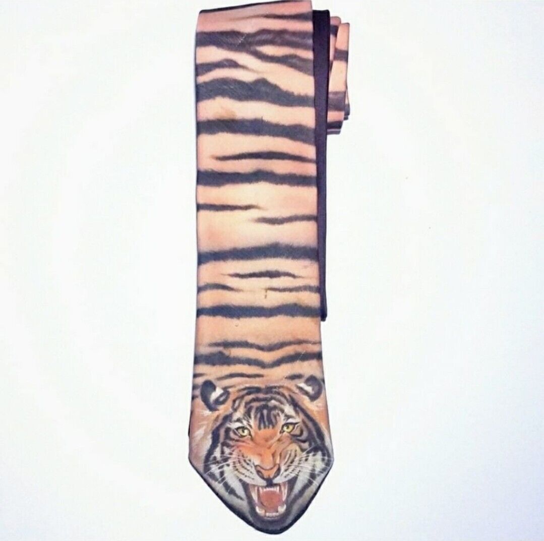 #B Mens Tiger Animal Suite Neck Tie