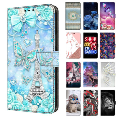 Flower Butterfly Tape Wallet Phone Case For Oppo F17 A15 A15S A16 A17 A35 Realme