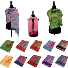 New Butterfly Sparkling Metallic Pashmina Shawl Wrap Scarf Evening Party Event