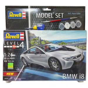 Revell Bmw I8 Car Model Kit 1 24 Scale Includes Paints Glue Brush Ebay