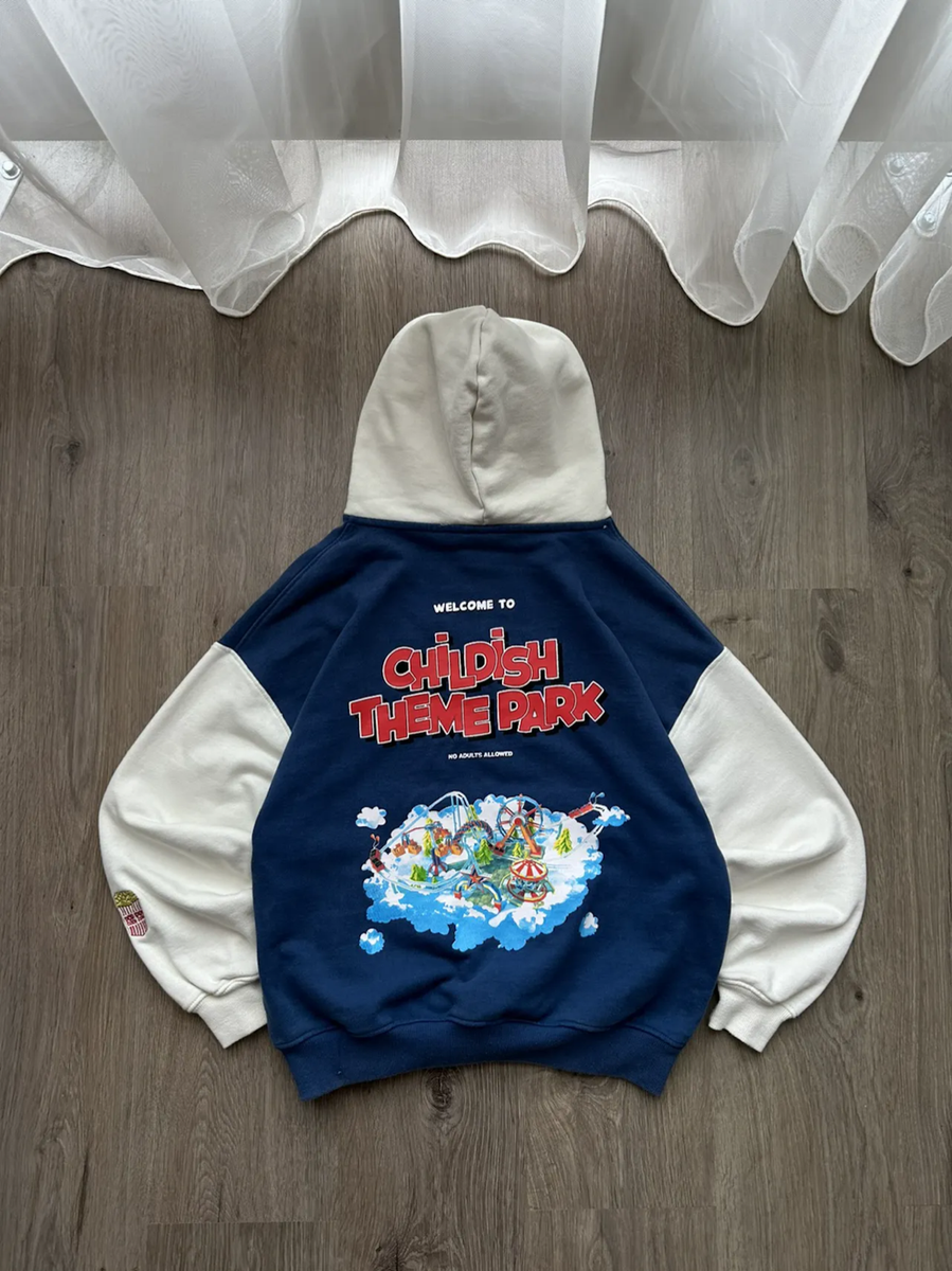 VTG Childish Theme Park Blue Hoodie | eBay UK
