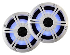 PQN Audio 120W Bluetooth Waterproof 6.5" Marine Speakers W/ LED Lighting, White