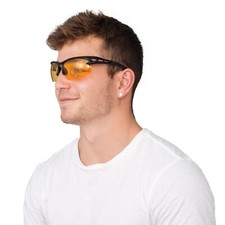Adult Sunglasses Semi-Rimless Yellow Lenses Halloween Cosplay Costume Accessory