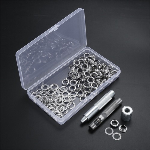 100 Sets Grommets Eyelets 3/8in for Repairing Canvas Tarps Tents Pool Coverings - Picture 16 of 26