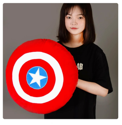 16'' Captain America Round Shield Plush Pillow Avengers Throw Soft Toys Kid Gift