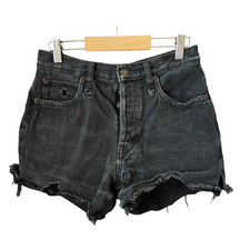 We the free Free people button fly Makai Cut Off Shorts Washed Black Size 25