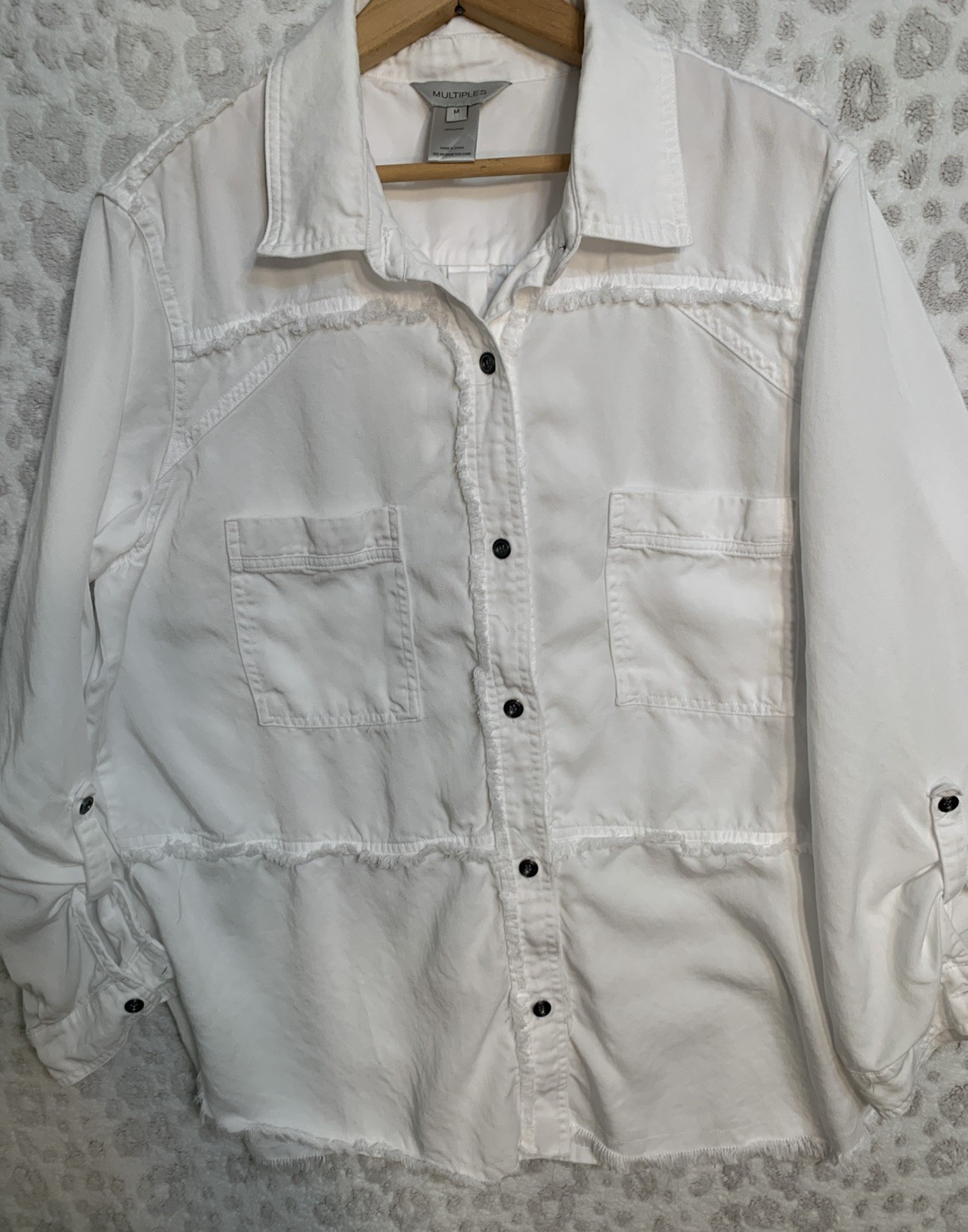 Multiples White Button Blouse Top Long Sleeve Wom… - image 7