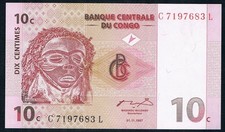 CONGO DEMOCRATIC REPUBLIC - 10 CENTIMES 01.11.1997 UNC P 82