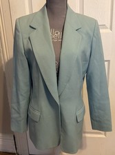 Pendleton Woman s 100 Wool Blazer Size 8 Aqua Blue - Work Travel Vintage