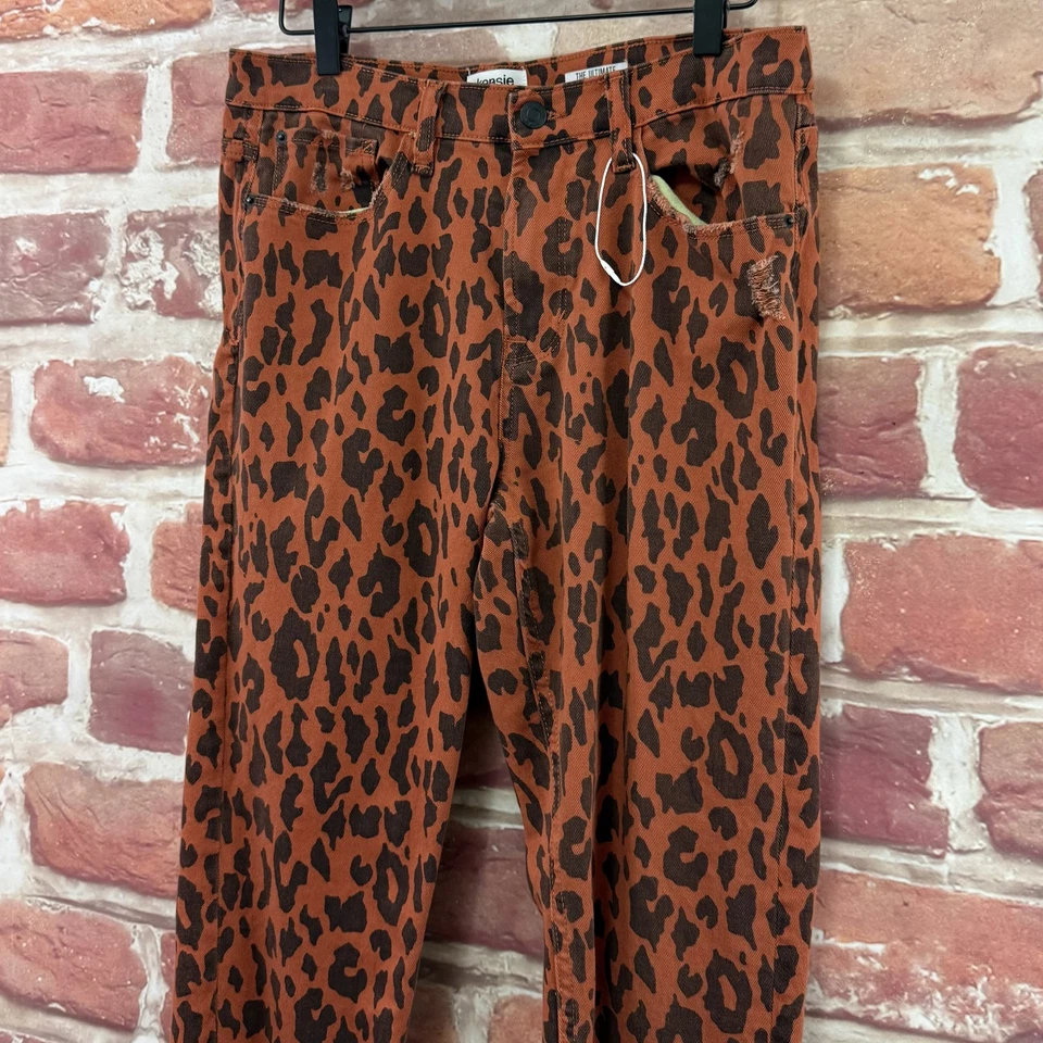 Kensie The Ultimate 高腰紧身牛仔裤女式 8 件仿旧动物印花 — 第 4/4 张图片