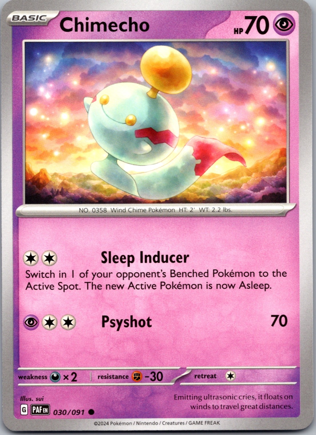 Chimecho Normal Common SV: Paldean Fates 030/091 NM