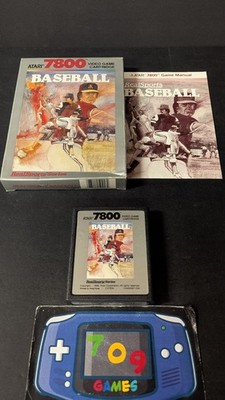 Vintage Atari 7800 Video Game Realsports Baseball 1988 CIB