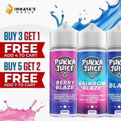 Pukka Juice E Liquid 100ml 0mg Vape Juice Blaze-Ice Range 70/30 UK Dispatch 
