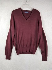 Vintage Puritan Orlan Made In USA V Neck Sweater Burgundy Size XL