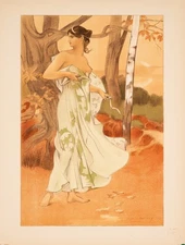 Albert Donnay – Artemis (1897) Original Lithograph – L’Estampe Moderne