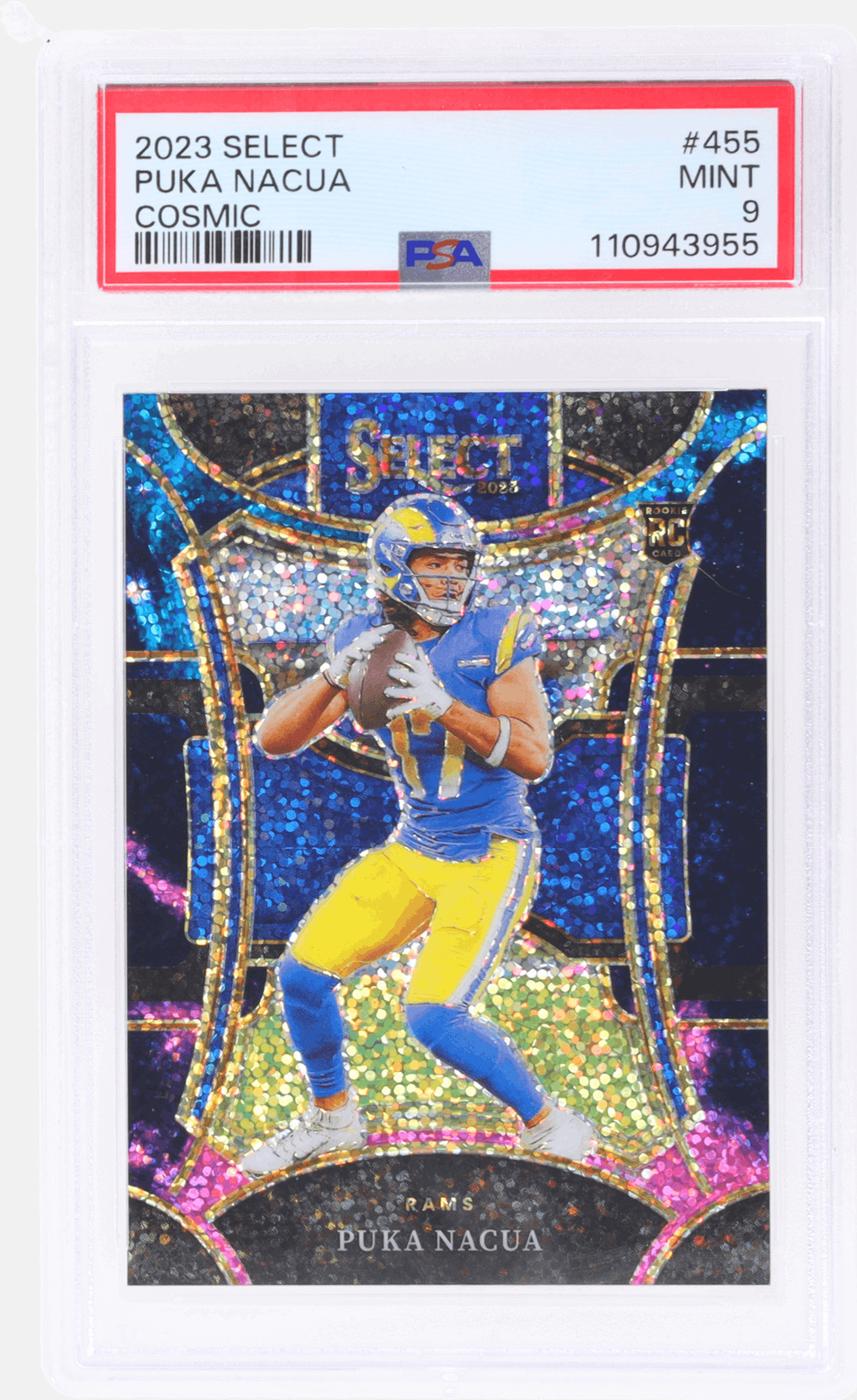 2023 Panini Select Puka Nacua Suite Level Cosmic #455 PSA 9 Rookie RC