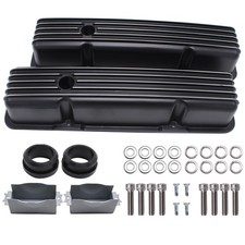 Aluminum Tall Valve Covers Black Polished Finned Tall Valve Covers Compatible...