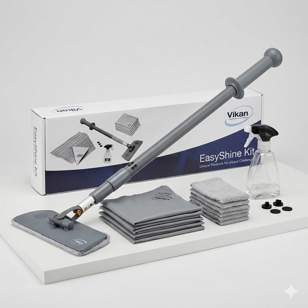 Vikan EasyShine Professional Window Glass Cleaner Windscreen Cleaning Kit