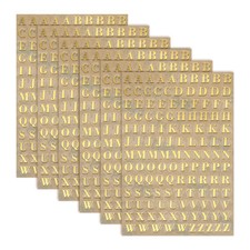 6Sheets Letter Stickers 0.18" Letter Stickers Alphabet Stickers(Gold, Uppercase)