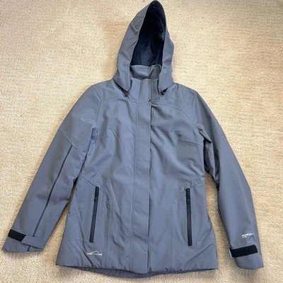 Eddie Bauer Women's Gray WeatherEdge Plus Hooded Coat Winter Rain Size Small