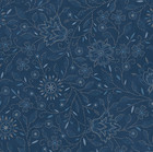 Intricate Floral Fabric, Dotted Outlines, Patchwork Blue, Maywood 10931M-B