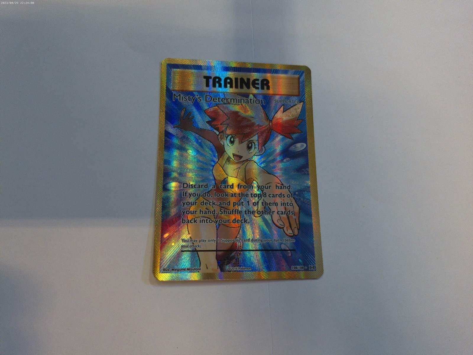 Pokemon Card Misty's Determination 108/108 Evolutions Full Art Gold Trainer