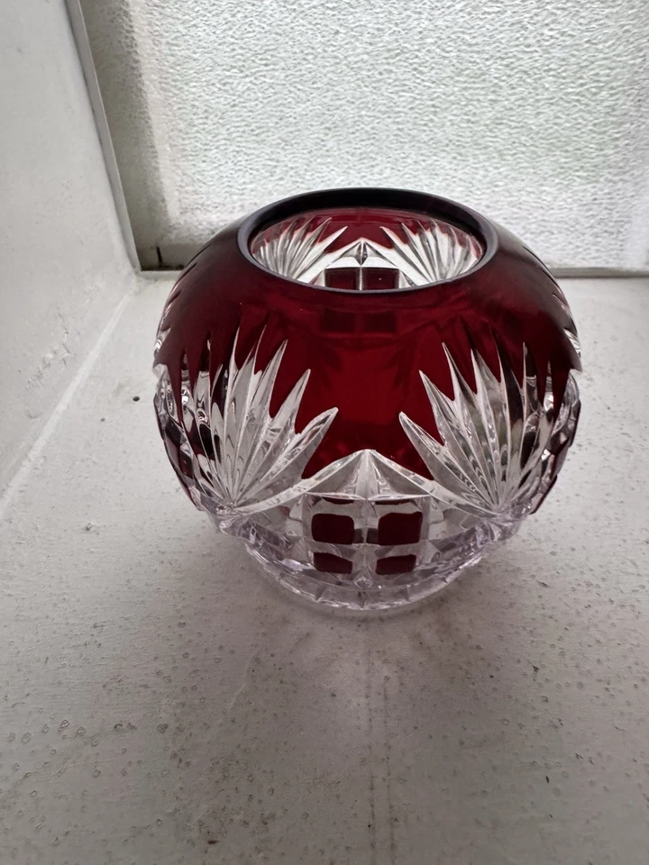Antique EAPG Majestic Ruby Stained McKee Bros. Rose Bowl Vase 4” - Image 2 of 4