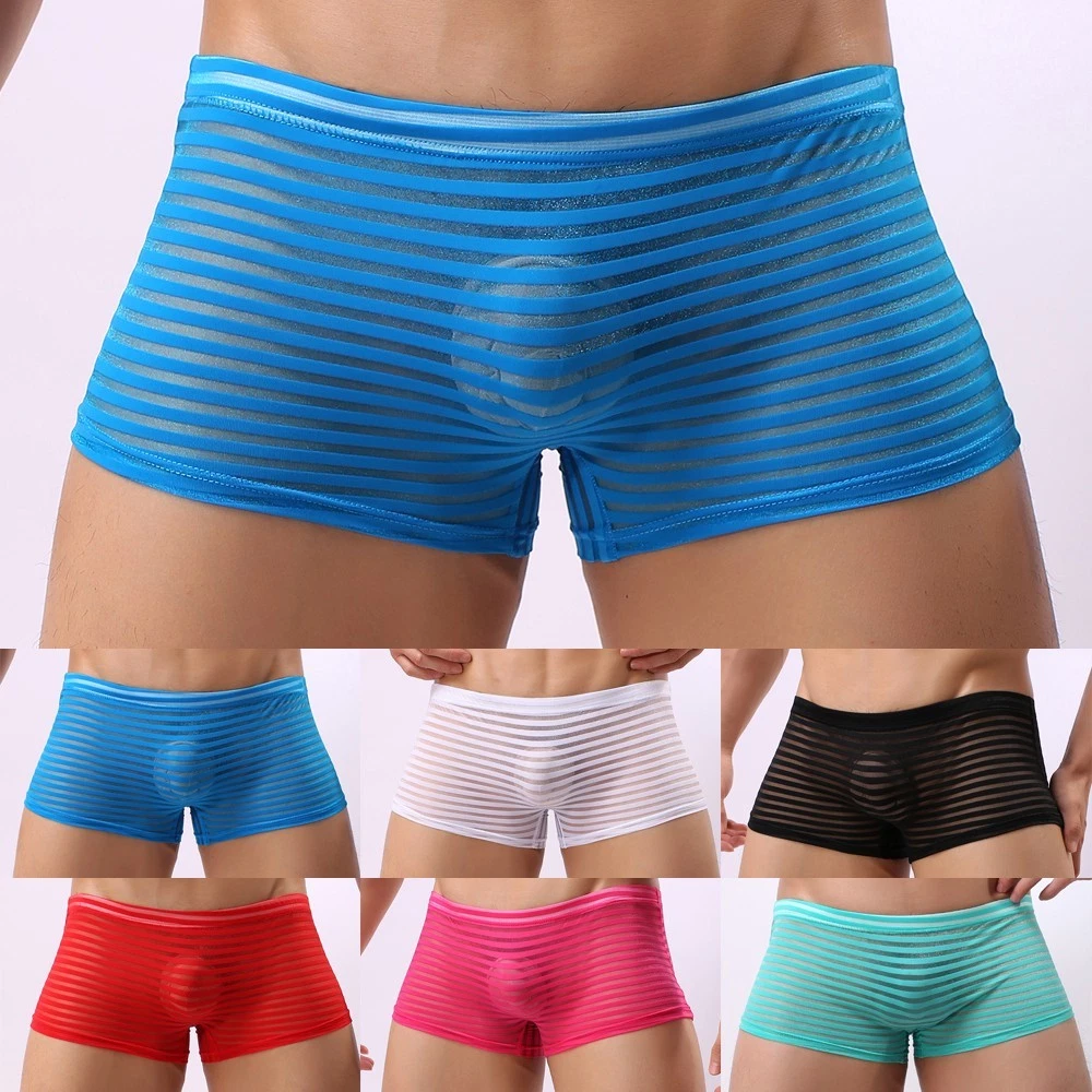 Caxndycing Costume da bagno da uomo, trasparente, sexy, a vita bassa, bikini da uomo, mini slip da nuoto, con coulisse regolabile, setoso, morbido e morbido, g, S