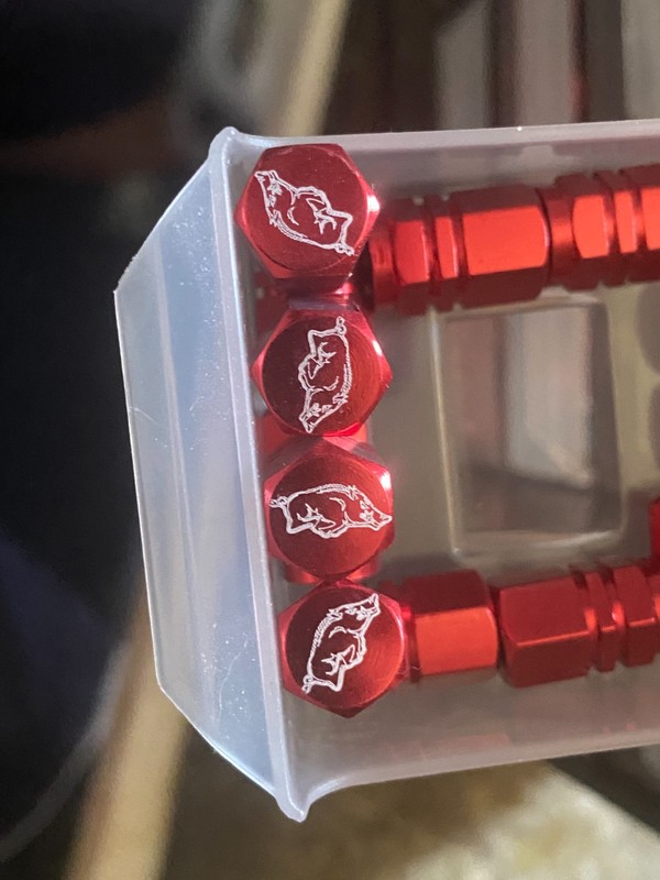 Arkansas Razorbacks Wheel Tire Valve Stem cap Covers 4 Pc set