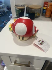Super Nintendo World Red Toad Sipper Cup - New With Tags And Strap