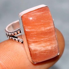 Sunstone 925 Silver Plated Ring US 6 Daily Wear Jewelry MJ