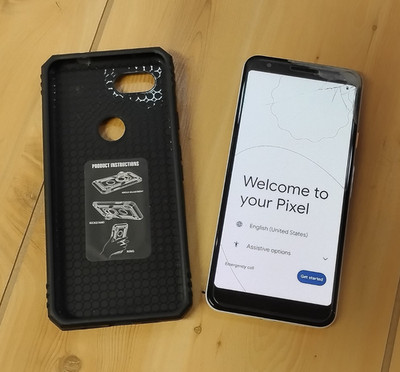 Google Pixel 3a 64GB Unlocked Smartphone - Clearly White - Crack Screen, Works