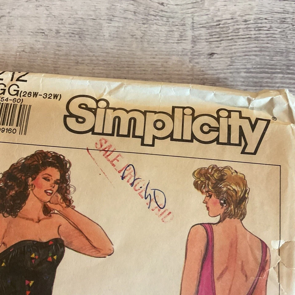 Simplicity 9212 Sewing Pattern Swimsuit Bathing Suit One Piece Sz 26W-32W UNCUT - Image 4 of 4