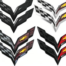 2pcs Front Rear Cross Flags Emblem Badge Set For 2014-2019 Corvette C7 2pcs Front Rear Cross Flags Emblem Badge Set For 2014-2019 Corvette C7