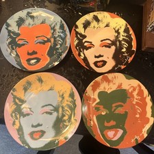 Marilyn Monroe by Andy Warhol Set of 4 Coupe Plates Block 1997  Open NEVER USED 