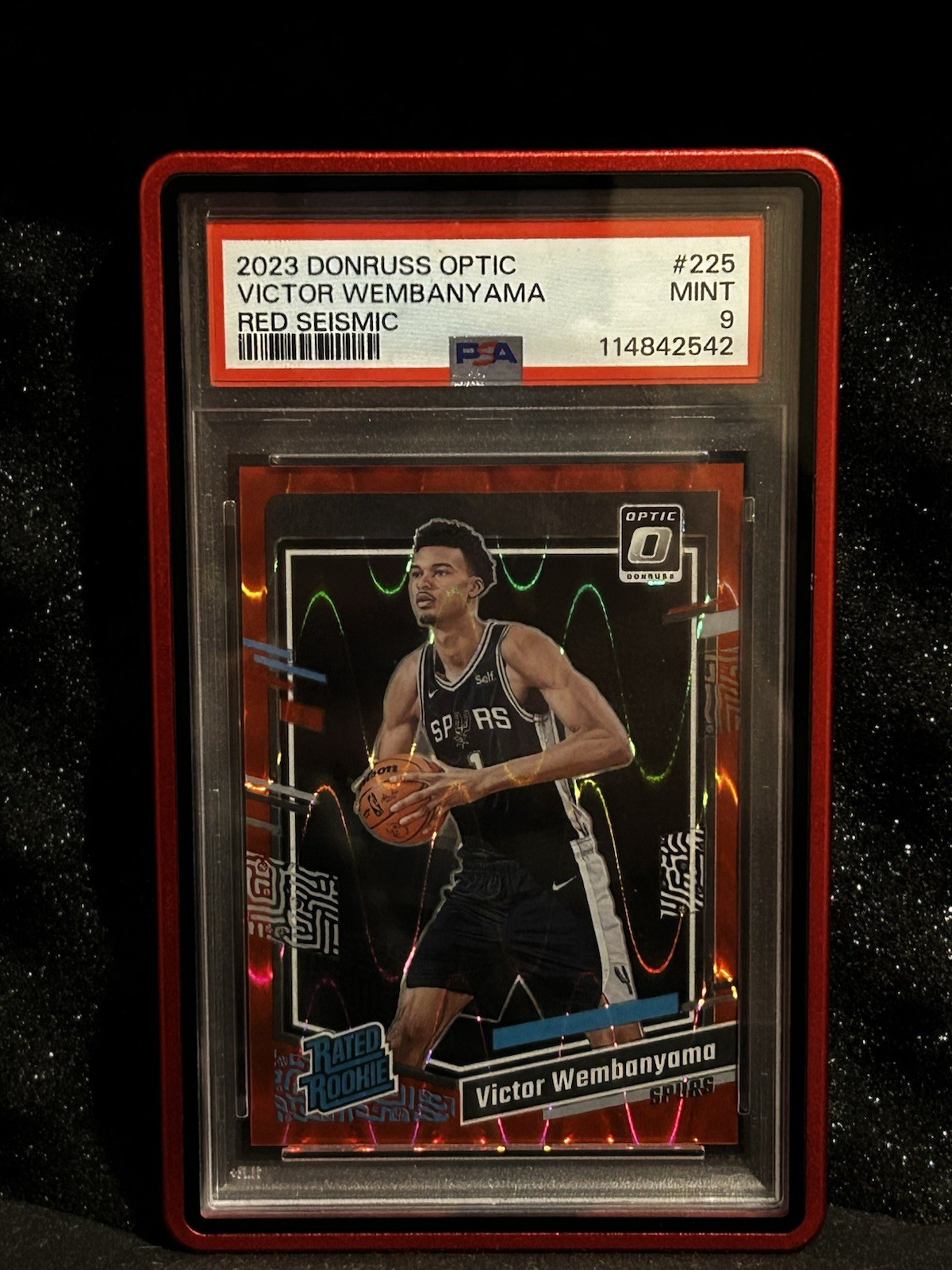 2023 Optic Victor Wembanyama #225 Red Seismic /130 PSA 9 RC SP🔥