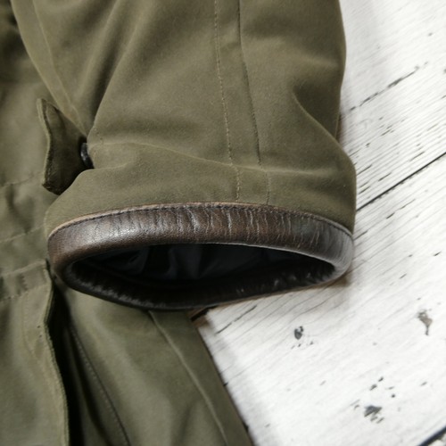Nautica Jacket Mens Extra Large Green Down Insulated Leather Trim Winter Coat - Picture 6 of 10