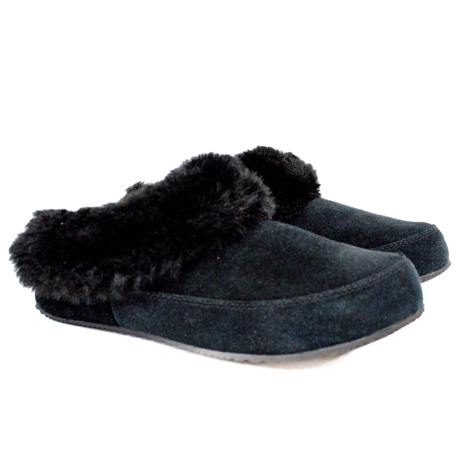 Zapatilla Sorel Go Coffee Run negra gamuza imitación piel zueco recortado para mujer talla 8 Foto 2 de 4