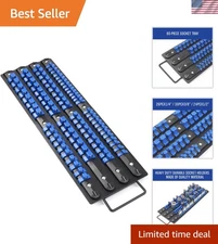 80-Piece Socket Organizer - Secure Hold for 1/4, 3/8 & 1/2-Inch Sockets