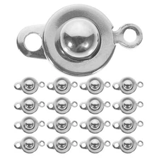  20 Pcs Connectors for Jewelry Making Stainless Steel Snap Button Clasps