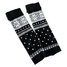 Thermal Leg Warmers, Women, Winter Crystal Pattern