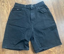 Vintage Lee Black Denim Jorts Women s 25 High Rise Mom Shorts