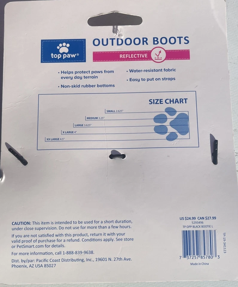 NUEVAS Botas Top Paw Gris Reflectantes Protectoras Perro Exterior Lluvia/Nieve Talla GRANDE Foto 3 de 4