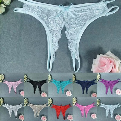 Slip 1*Höschen mehrfarbig offener Schritt transparent ultradünn G-String