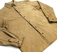 90 VTG Polo Golf Ralph Lauren Suede Leather Embossed Shirt Jacket Western Cowboy