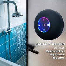Waterproof Bluetooth Wireless Shower Speaker Bathroom Speaker LED Light Portable